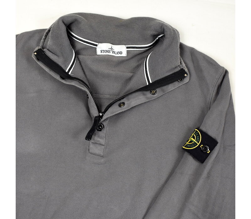 Stone Island grey quarter neck fleece sweatshirt L