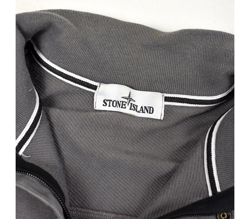 Stone Island grey quarter neck fleece sweatshirt L