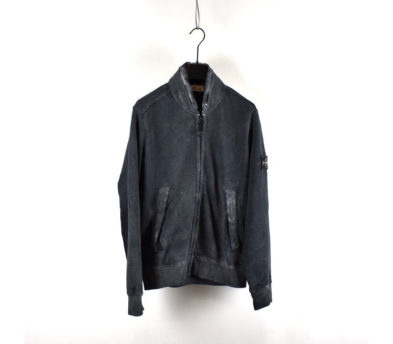 Stone Island black frost colour corrosion treatment cardigan M