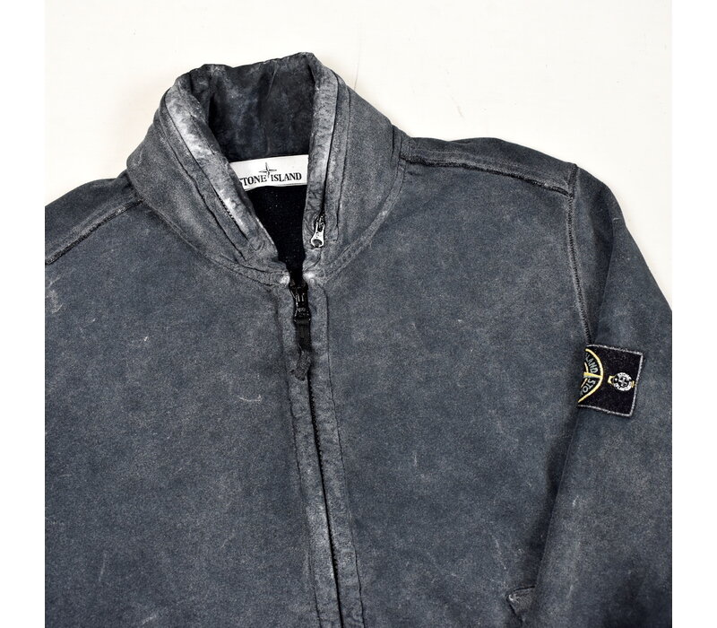 Stone Island black frost colour corrosion treatment cardigan M
