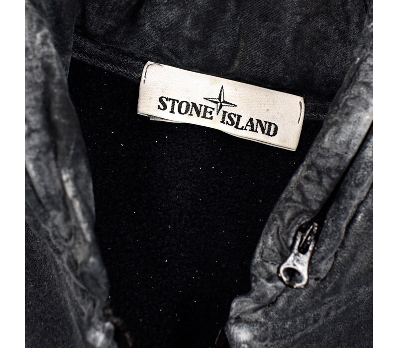 Stone Island black frost colour corrosion treatment cardigan M