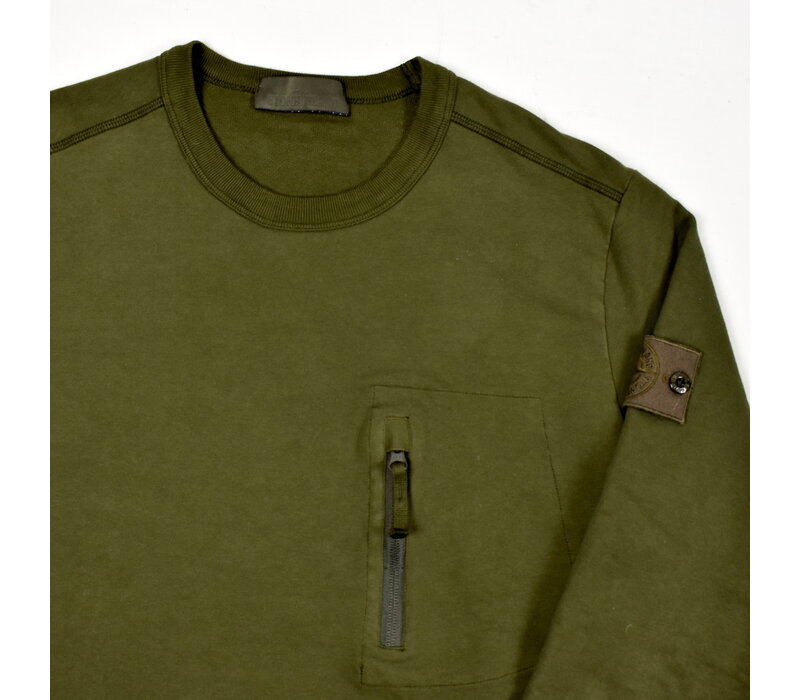 Stone Island green ghost piece crew neck sweat M
