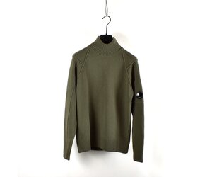 C.P. Company olive green wool lens turtle neck knit size 46