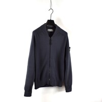 Stone Island grey wool full zip knit cardigan M