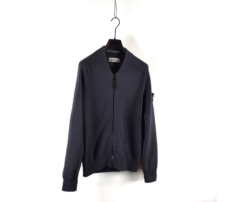 Stone Island grey wool full zip knit cardigan M
