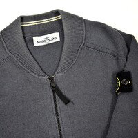 Stone Island grey wool full zip knit cardigan M