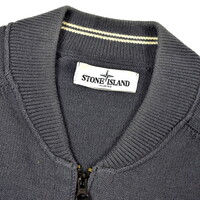 Stone Island grey wool full zip knit cardigan M