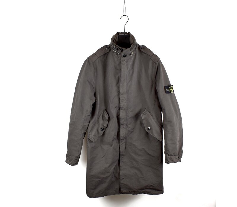 Stone Island brown david microfiber trench coat L