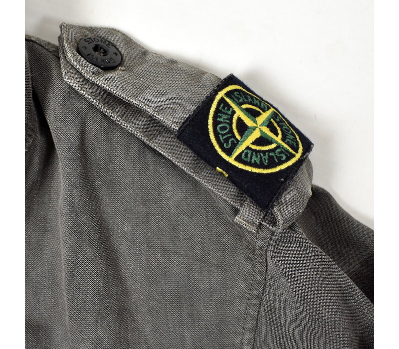 Stone Island grey linoflax shoulder badge field jacket L