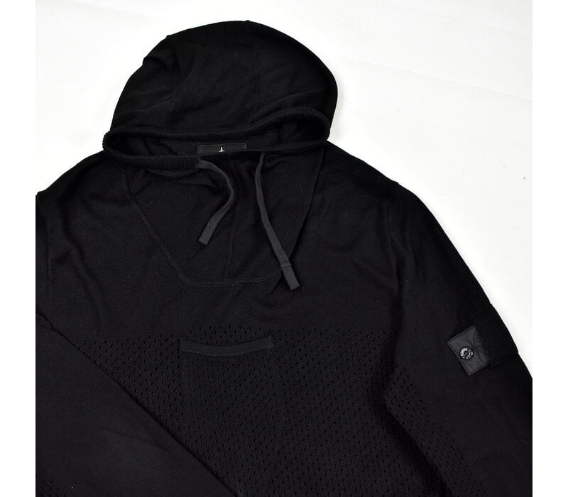 Stone Island shadow project black hooded wool knit M