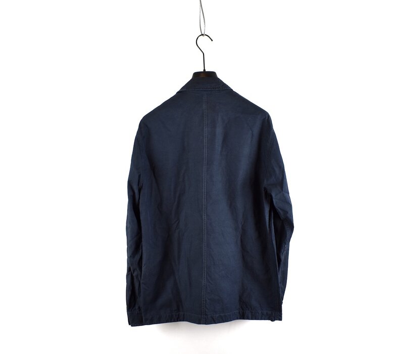Stone Island navy twill cotton button down overshirt jacket M