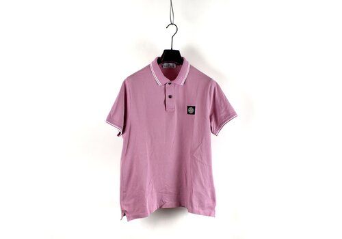 Stone Island Stone Island pink cotton pique short sleeve patch program polo shirt XL