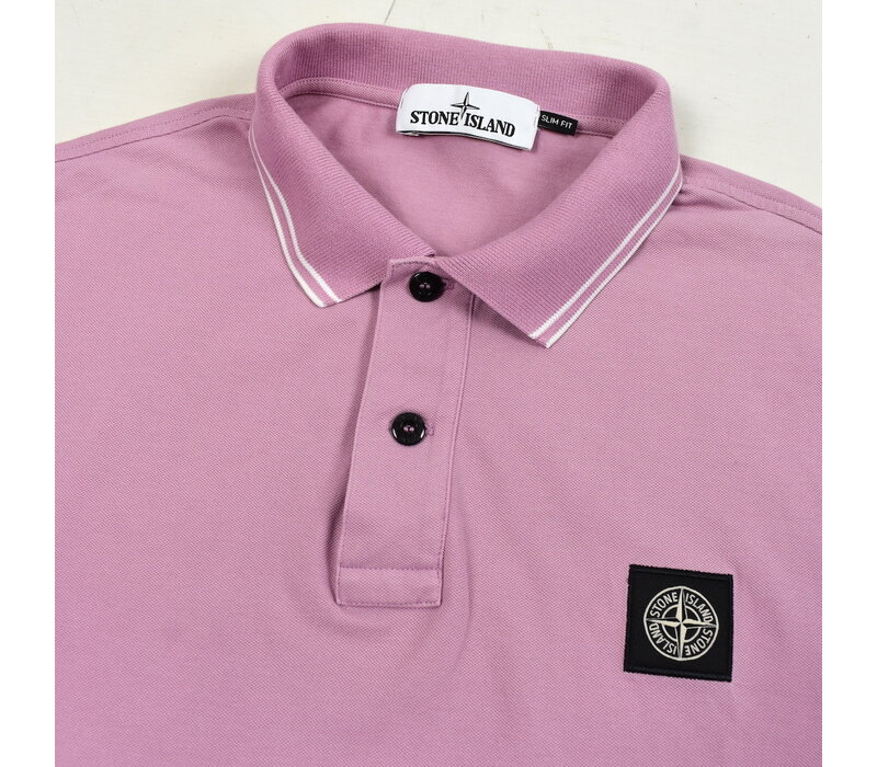Stone Island pink cotton pique short sleeve patch program polo shirt XL