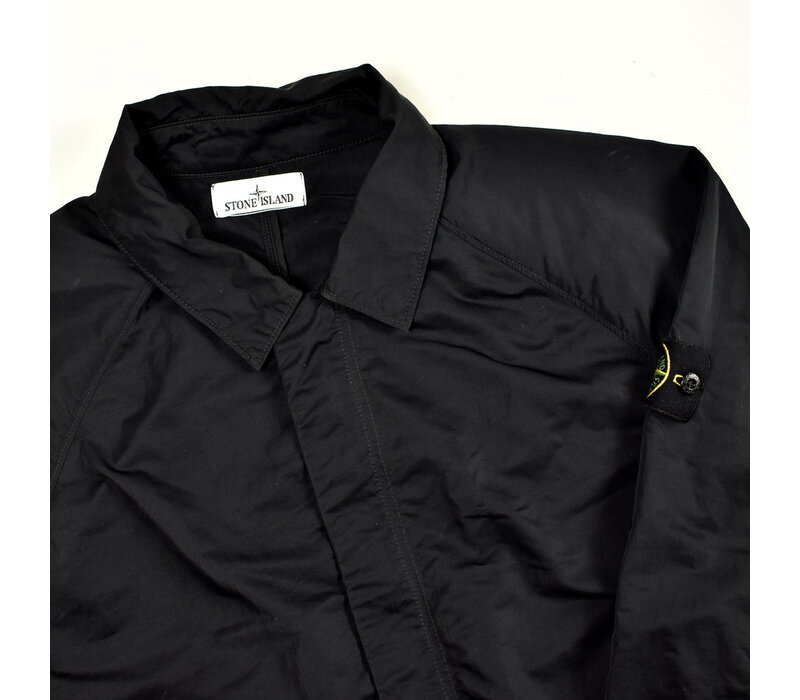 Stone Island black micro twill car coat XXXL