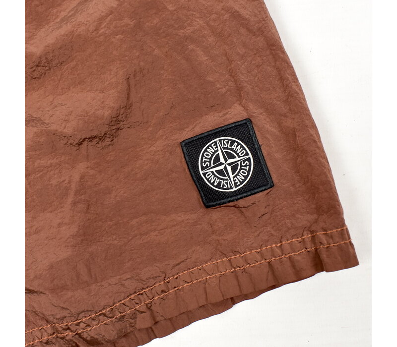 Stone Island brown nylon metal swim shorts L