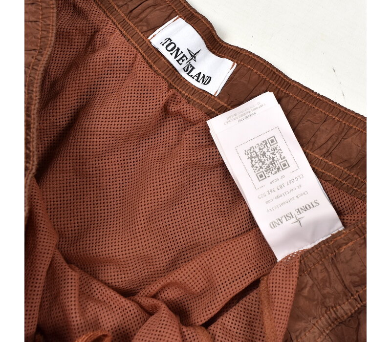 Stone Island brown nylon metal swim shorts L