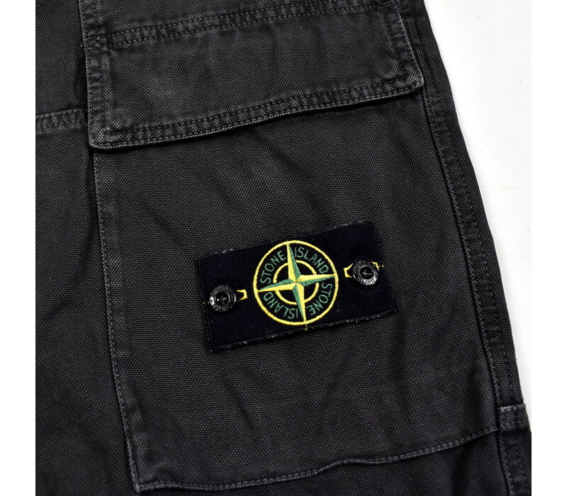 Stone Island black panama cotton rx cargo trousers 33
