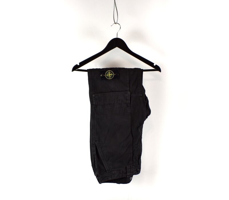 Stone Island black panama cotton rx cargo trousers 33