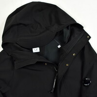 C.P. Company black cp shell-r lens detail hooded parka size 56