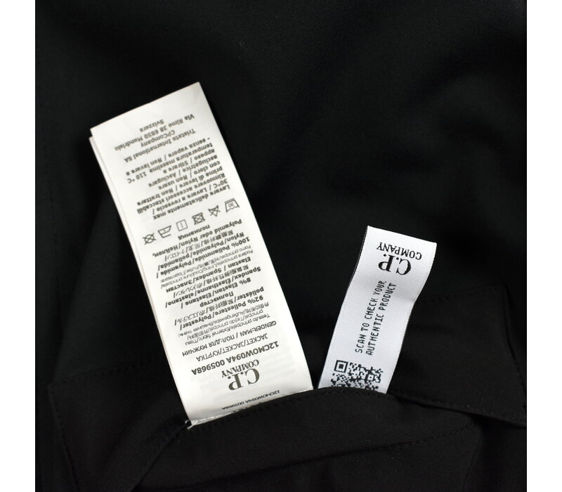 C.P. Company black cp shell-r lens detail hooded parka size 56