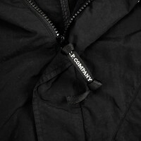 C.P. Company black flatt nylon goggle hood fishtail parka size XXXL