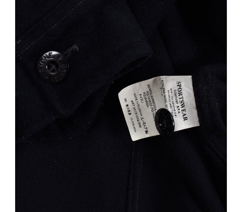 Stone Island black lana nylon long sleeve overshirt L