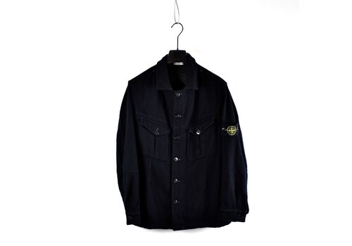 Stone Island Stone Island black lana nylon long sleeve overshirt L