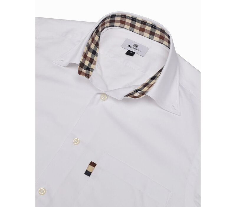 Aquascutum Active button down Oxford cotton long sleeve shirt White