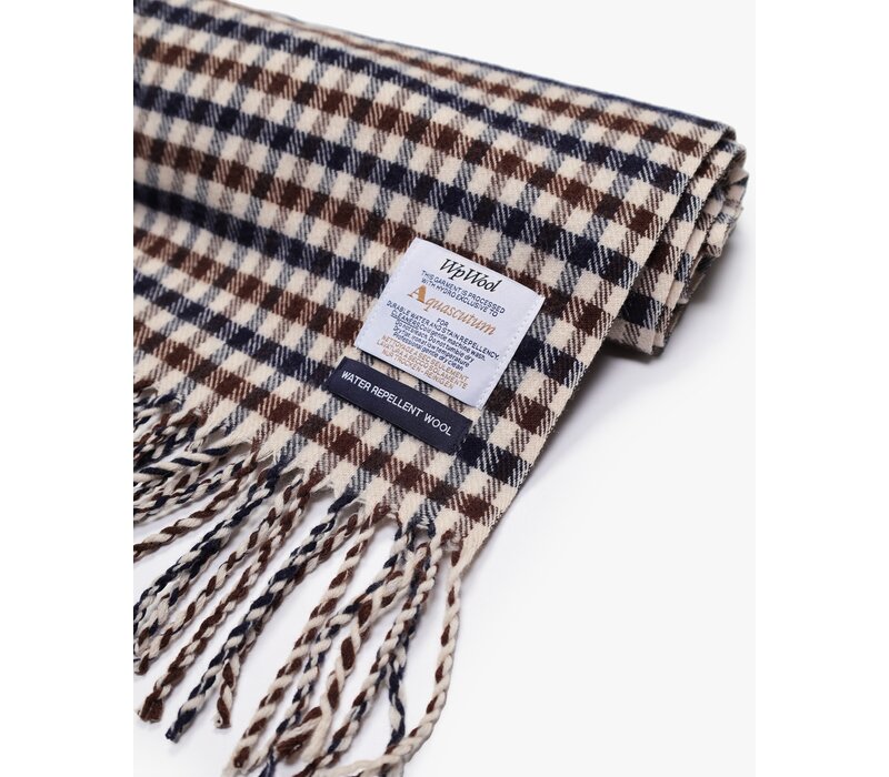 Aquascutum wool icon club check shawl