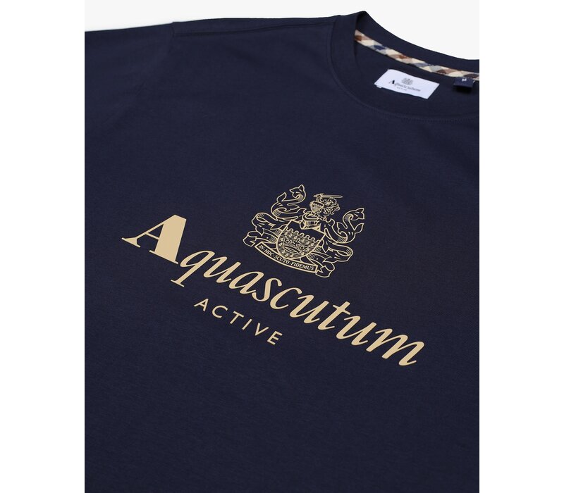 Aquascutum Active big logo t-shirt Navy