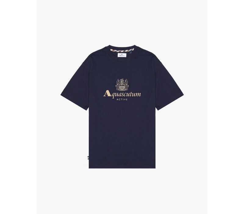 Aquascutum Active big logo t-shirt Navy
