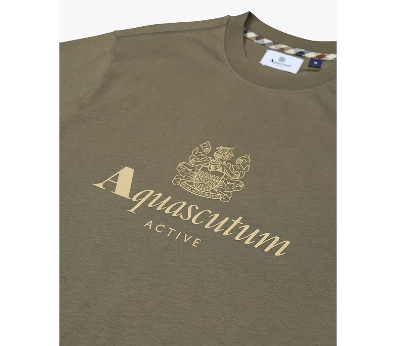 Aquascutum Active big logo t-shirt Army Green