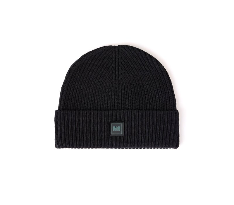 Weekend Offender Kettama rib knit beanie hat Black