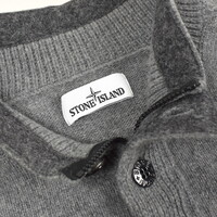 Stone Island grey wool quarter neck knit XL