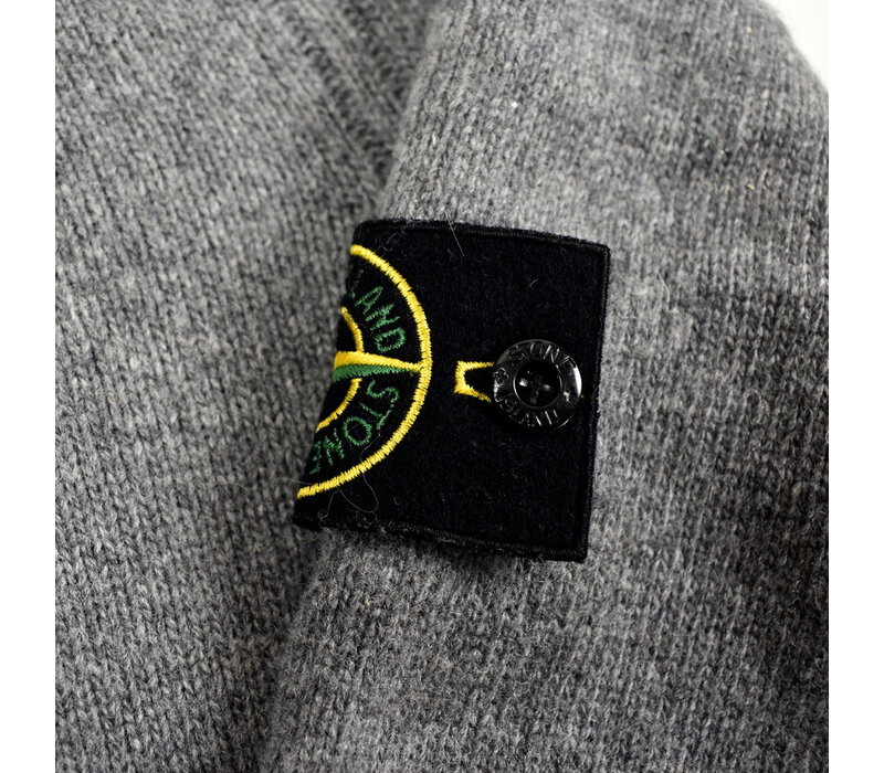 Stone Island grey wool quarter neck knit XL