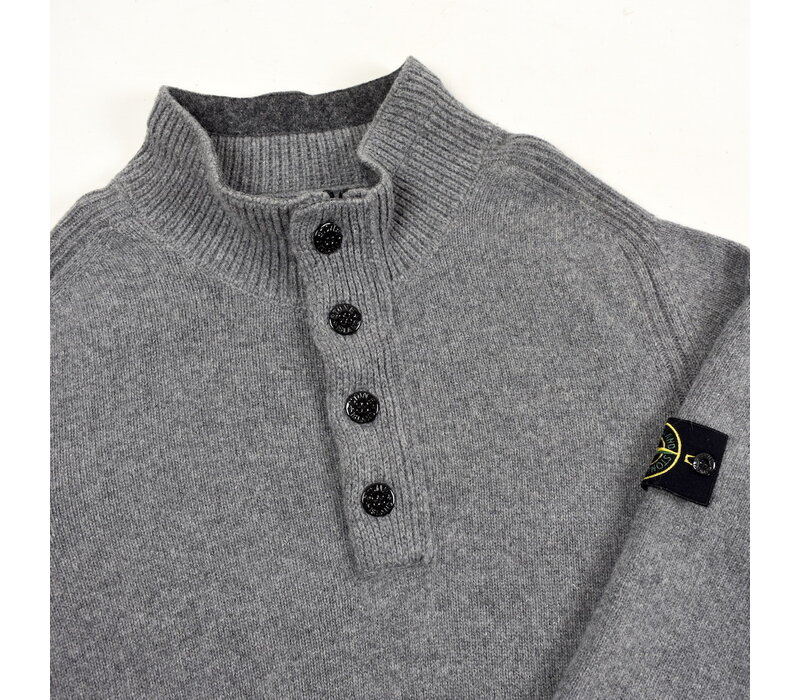 Stone Island grey wool quarter neck knit XL