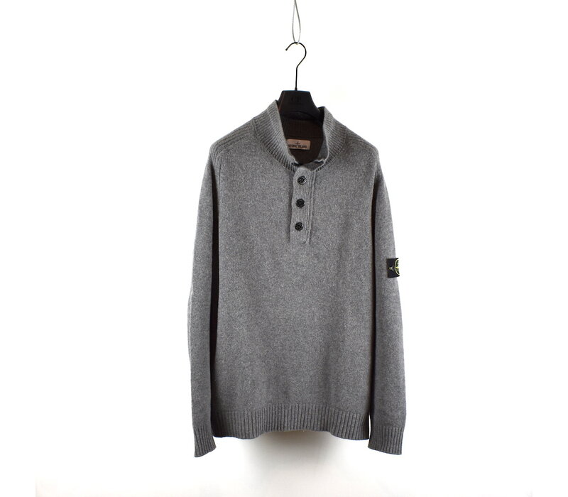 Stone Island grey wool quarter neck knit XL