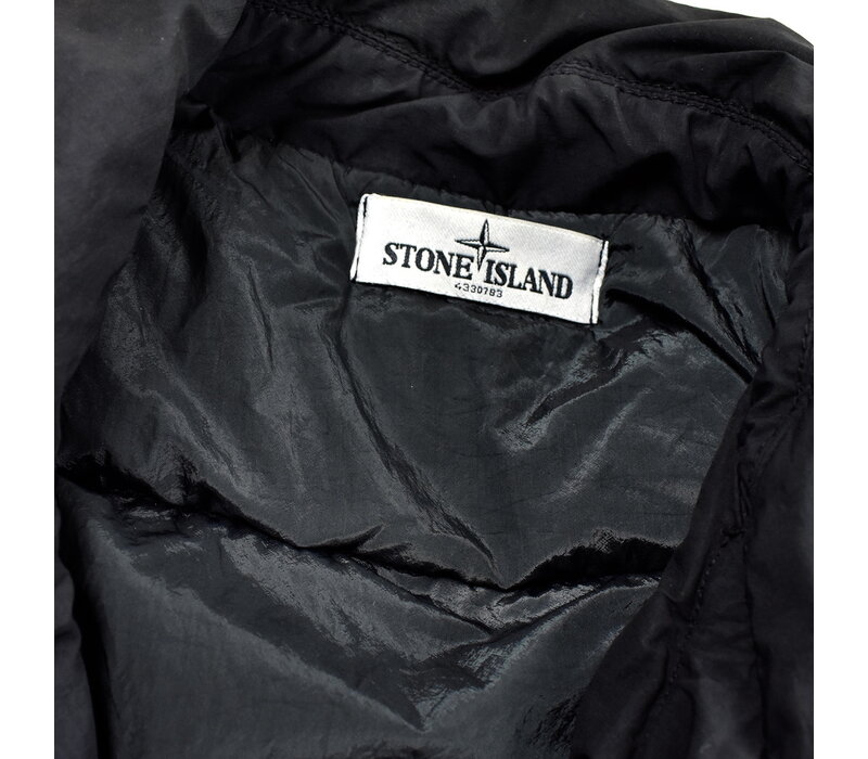 Stone Island black cotton nylon ripstop down double breasted jacket XL