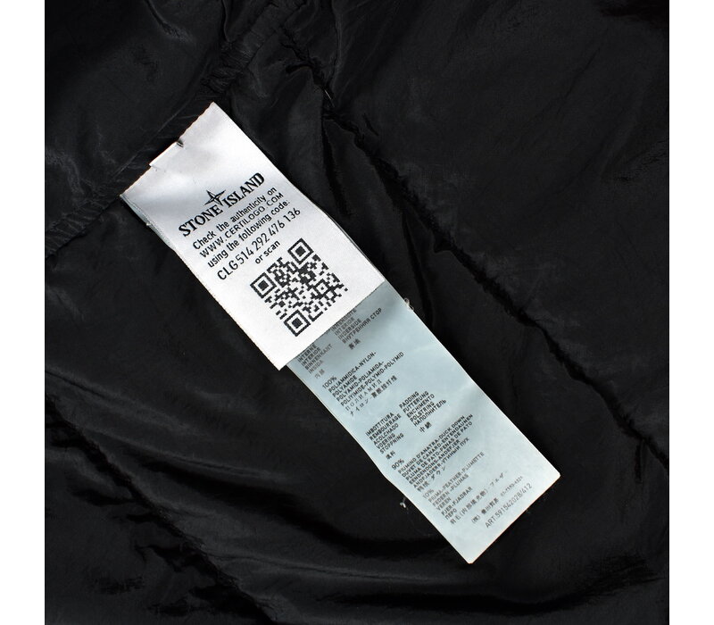 Stone Island black cotton nylon ripstop down double breasted jacket XL