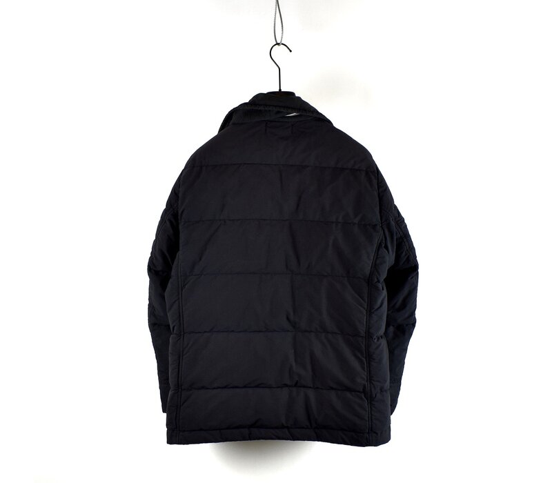 Stone Island black cotton nylon ripstop down double breasted jacket XL