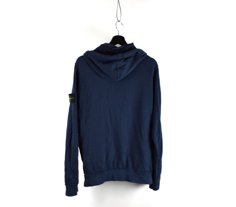 Stone Island navy cotton fleece full zip hooded sweatshirt XL