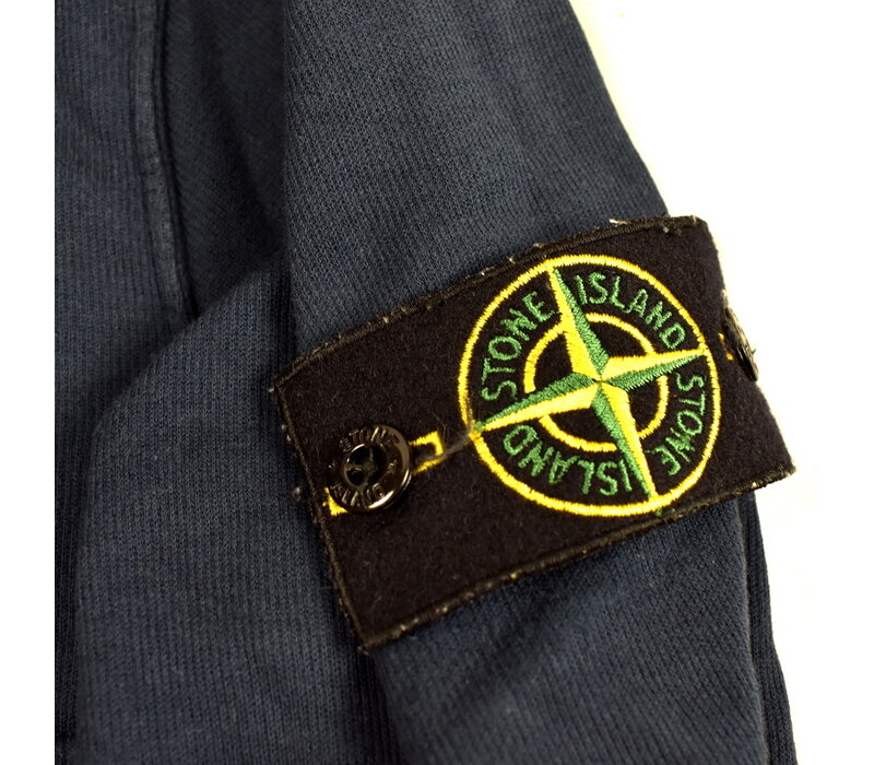 Stone Island navy cotton fleece full zip hooded sweatshirt XL