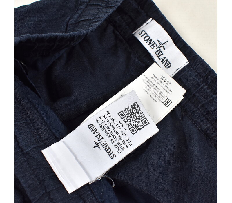 Stone Island navy linoflax re-t cargo trousers 31