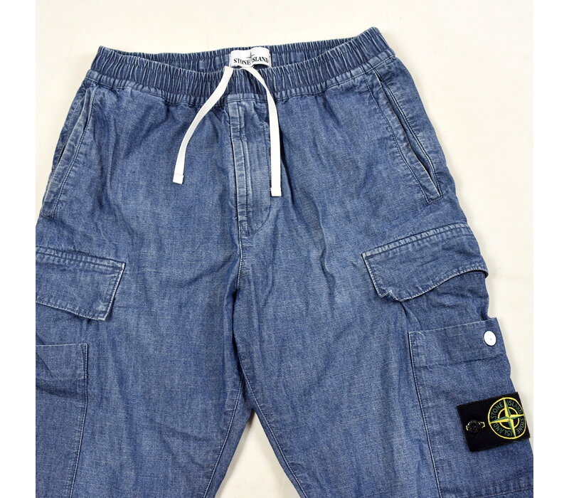 Stone Island blue denim re-t cargo trousers 30