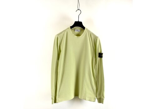 Stone Island Stone Island neon green cotton fleece crew neck sweatshirt L