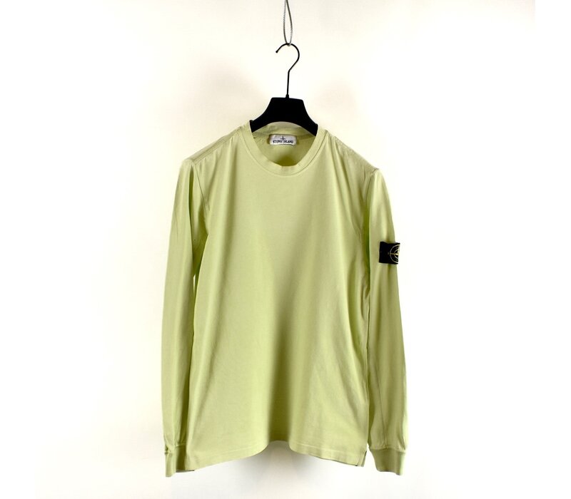Stone Island neon green cotton fleece crew neck sweatshirt L