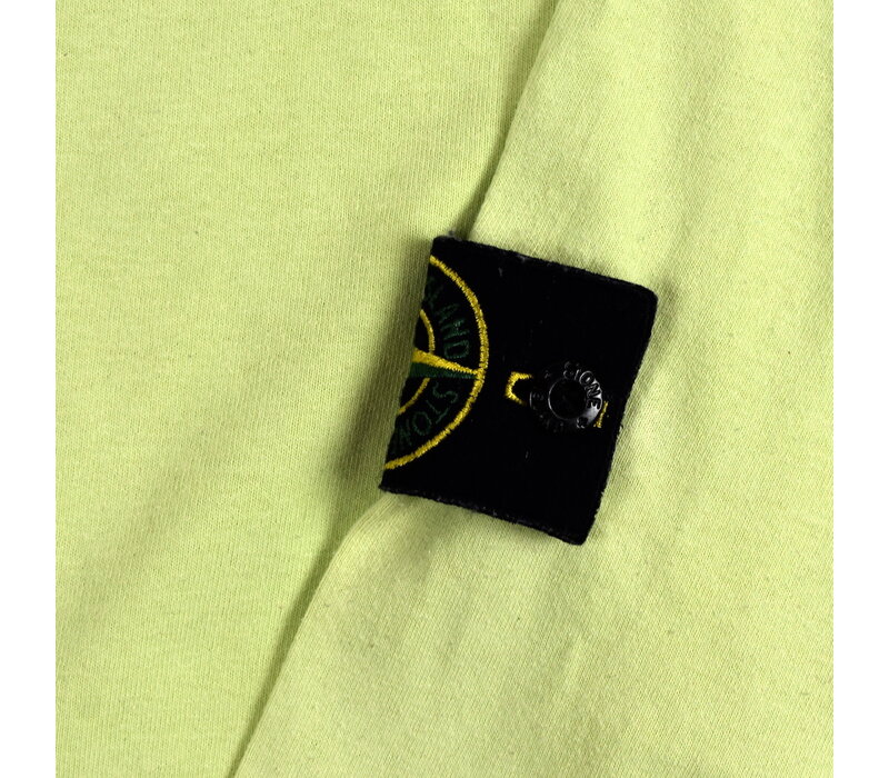 Stone Island neon green cotton fleece crew neck sweatshirt L