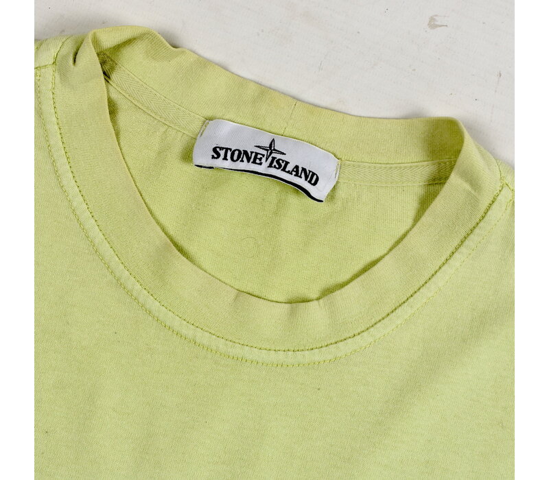 Stone Island neon green cotton fleece crew neck sweatshirt L