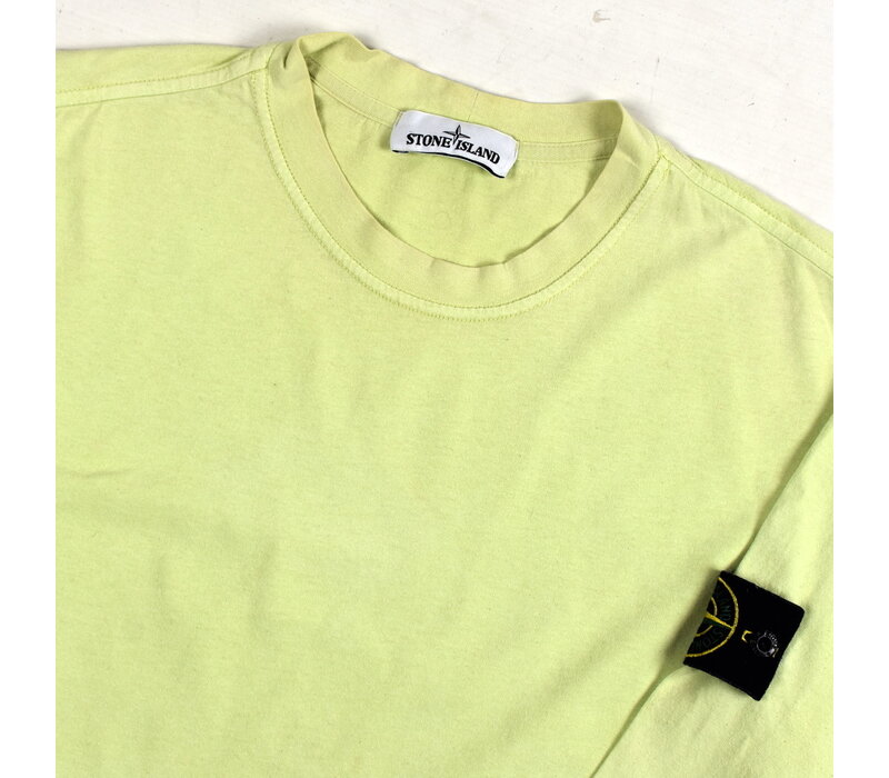 Stone Island neon green cotton fleece crew neck sweatshirt L