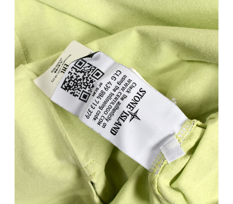 Stone Island neon green cotton fleece crew neck sweatshirt L